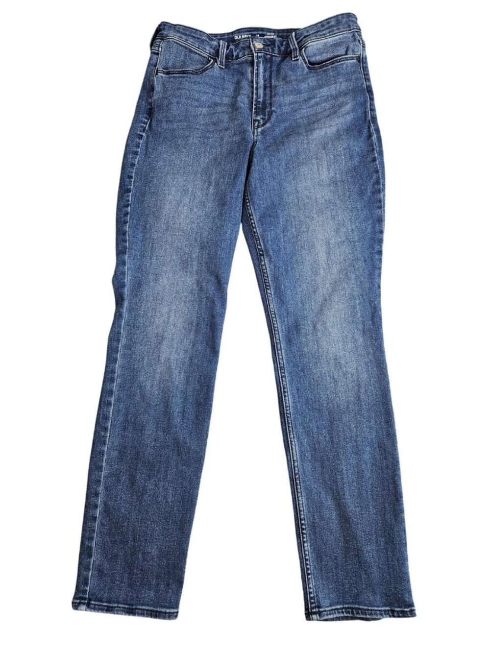 Old Navy High Rise Straight Jeans Womens 10 Blue Med Wash Stretch Denim